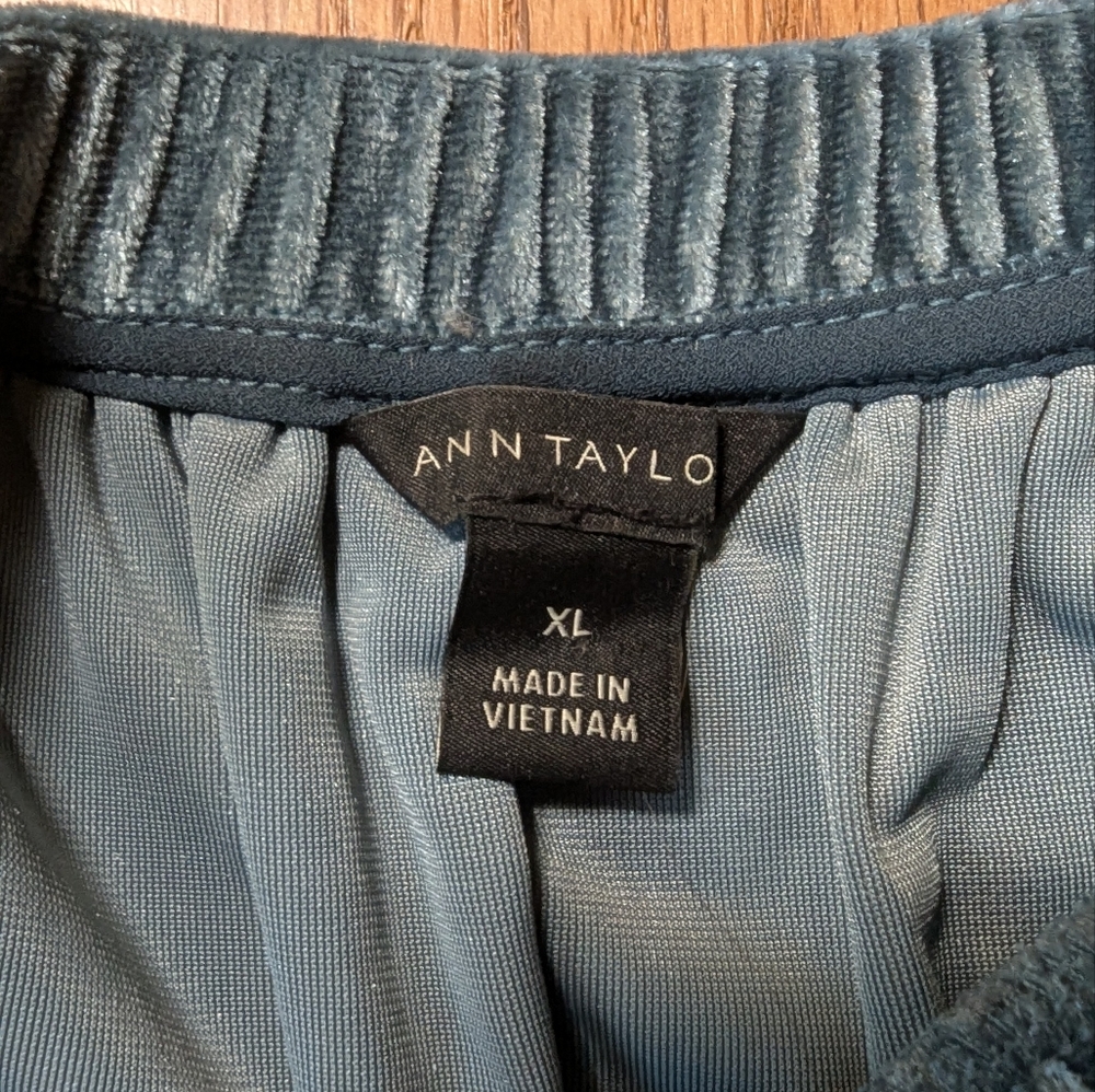 ✨ Ann Taylor XL Velvet Tank Top – Shimmering Blue Elegance ✨ - Picture 3 of 8